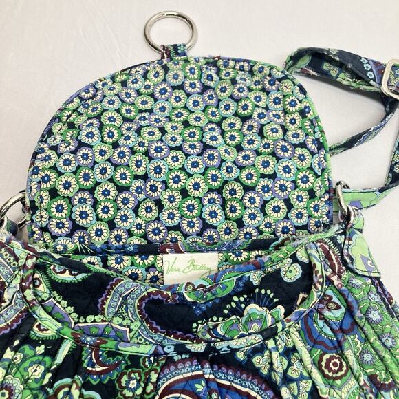 Vera Bradley Saddle Up Blue Green Rhapsody Hobo Purse Handbag Pockets RETIRED - Picture 9 of 16